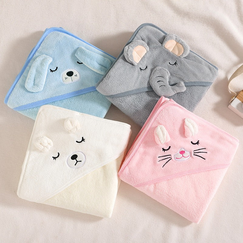 wholesale child baby cartoon animal face elephant hooded towel newborn