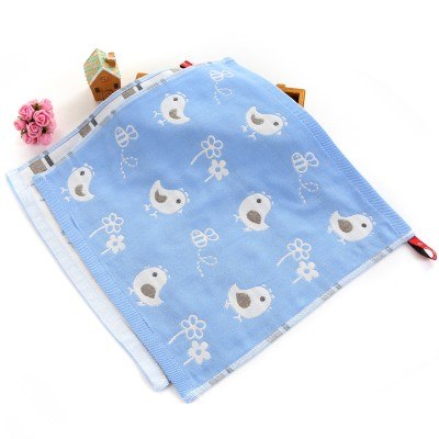 35*35 Baby Cartoon Gauze Towel with Hook Absorbent Square Face Towel Newborn Children Big Size Cute Hand Towel