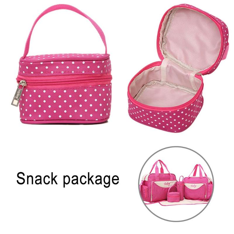 5pcs/Set Mother Mummy Diaper Bag Set Maternity Suit Large Handbag Nappy Diaper Bag Stroller Food Bag Baby Bottle Holder Bag Sets