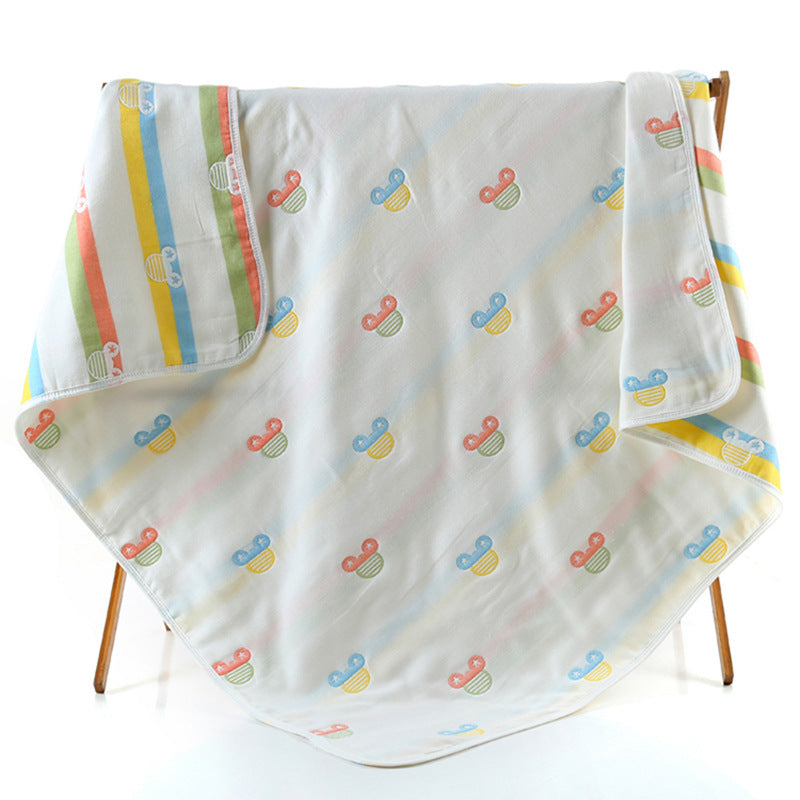 110*110cm Parent-child Baby Summer Bedding Sofa Quilt 100% Cotton Baby Blanket Child Quilt 6 Layers Muslin Swaddle for Newborns