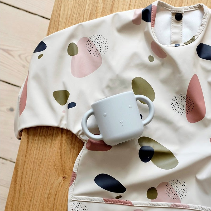 Baby Bibs Waterproof Infant Eating Bib with Pocket Children Drawing Machine Washable Long Sleeve Apron Kid Burp Cloth Baby Stuff