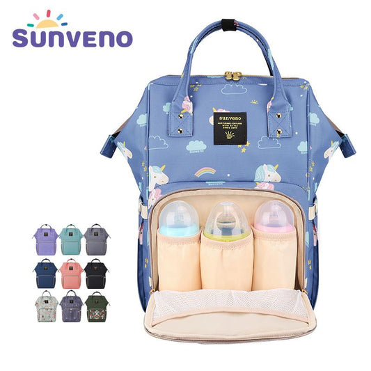 SUNVENO Fashion Mummy Maternity Diaper Bag Large Nursing Bag Travel Backpack Designer Stroller Baby Bag Baby Care Nappy Backpack