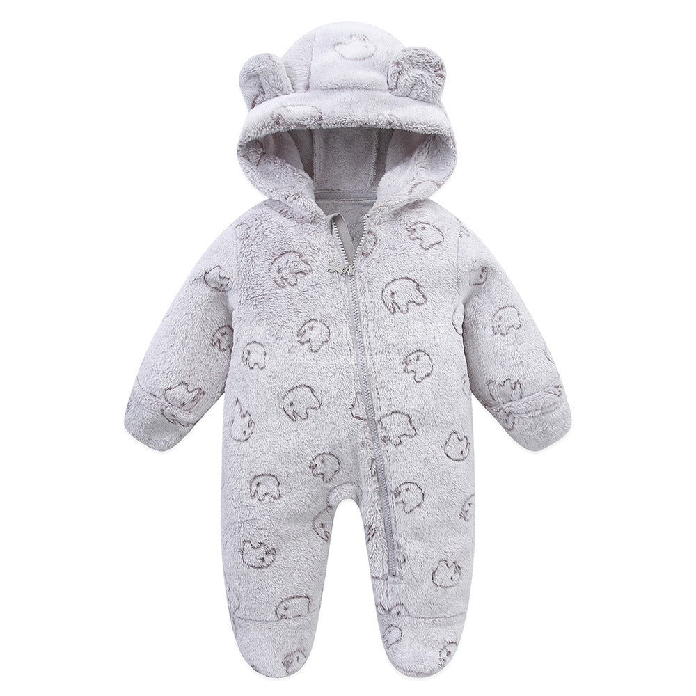 Baby cartoon hooded jumpsuit baby crawling suit