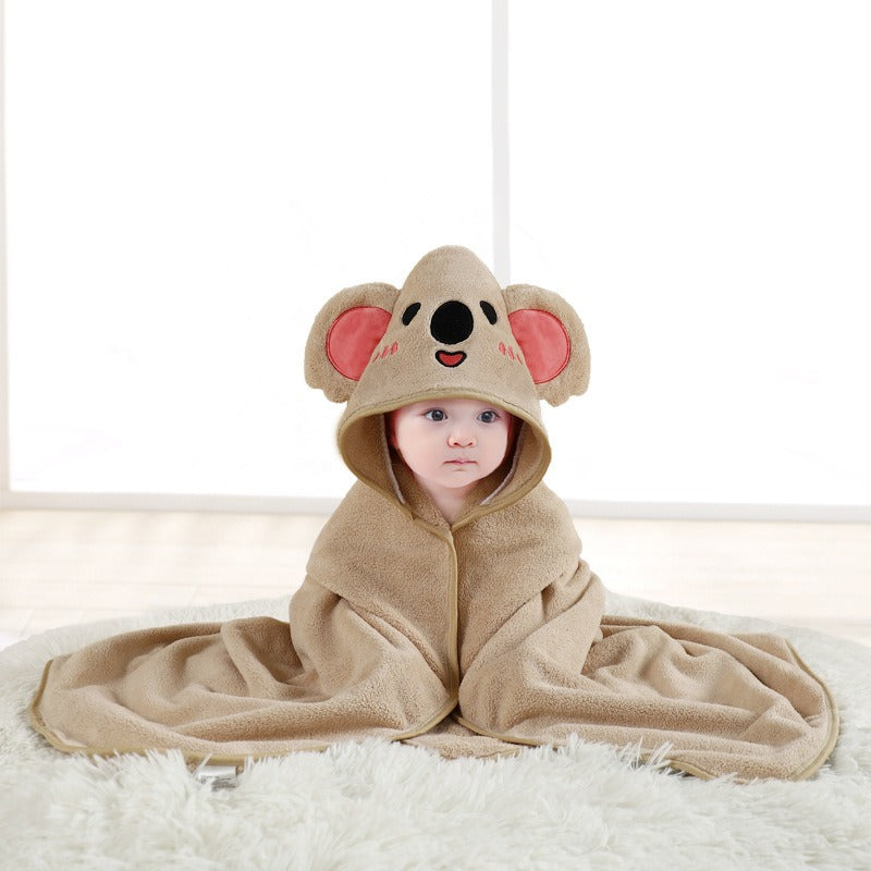 wholesale child baby cartoon animal face elephant hooded towel newborn