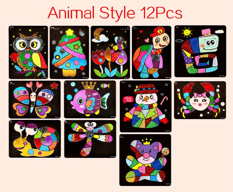 DIY Cartoon Magic Transfer Painting Crafts For Kids Arts And Crafts Toys For Children Creative Educational Learning Drawing Toys