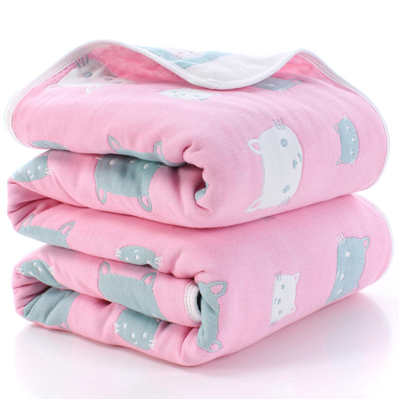 110*110cm Parent-child Baby Summer Bedding Sofa Quilt 100% Cotton Baby Blanket Child Quilt 6 Layers Muslin Swaddle for Newborns