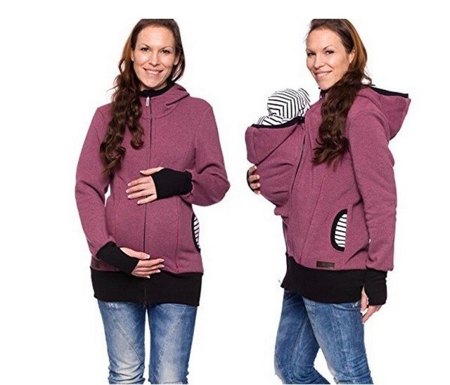 Baby Maternity Cusual Sweatshirt Clothes Pregnant Women Hoodies Thicken Wool Maternity Carrier Jackets Coat Fashion Sweater